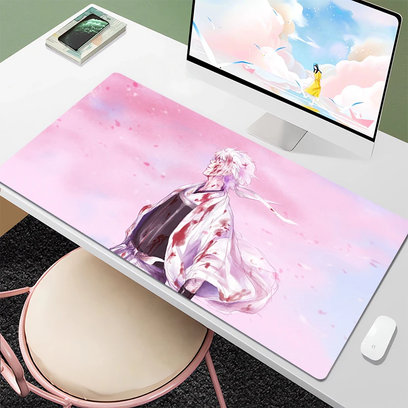 

Cute Mouse Pad Gamer Gintama Gaming Mousepad Rubber Mat Computer and Office Accessories Pc Cabinets Deskmat Desk Protector Rug
