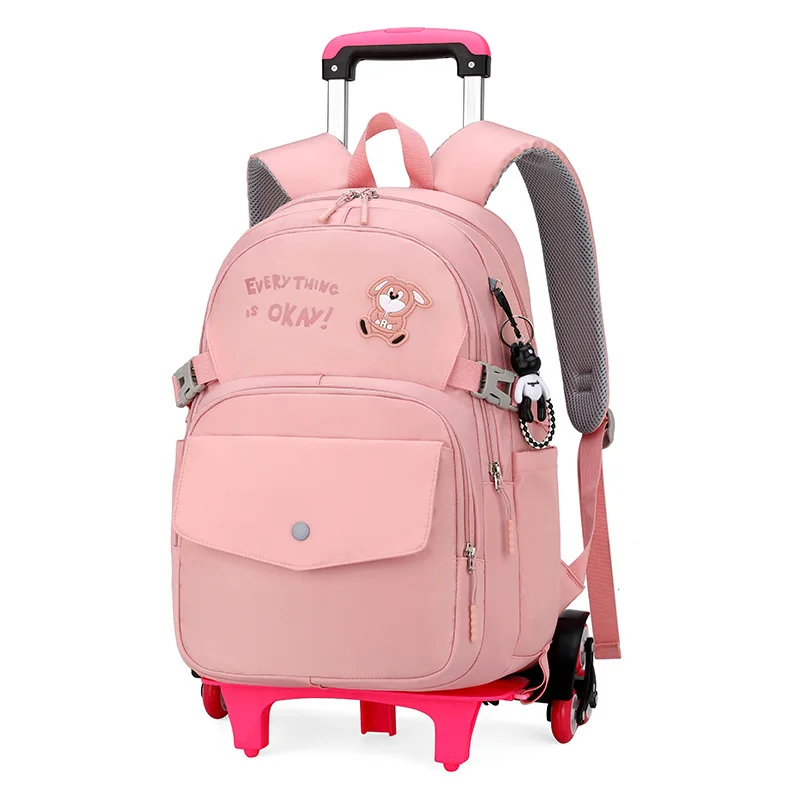 Children School Bags With Wheel kids Wheeled Backpacks Removable school backpack Kids girls Trolley Schoolbags Luggage Book Bags