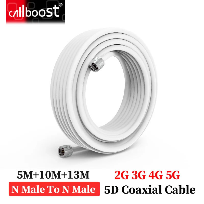 Callboost Coaxial Cable 5-13m meter 5D Coaxial Cable 50ohm N Male to N Male For 3G 4G Cell Mobile Phone Signal Booster Repeater