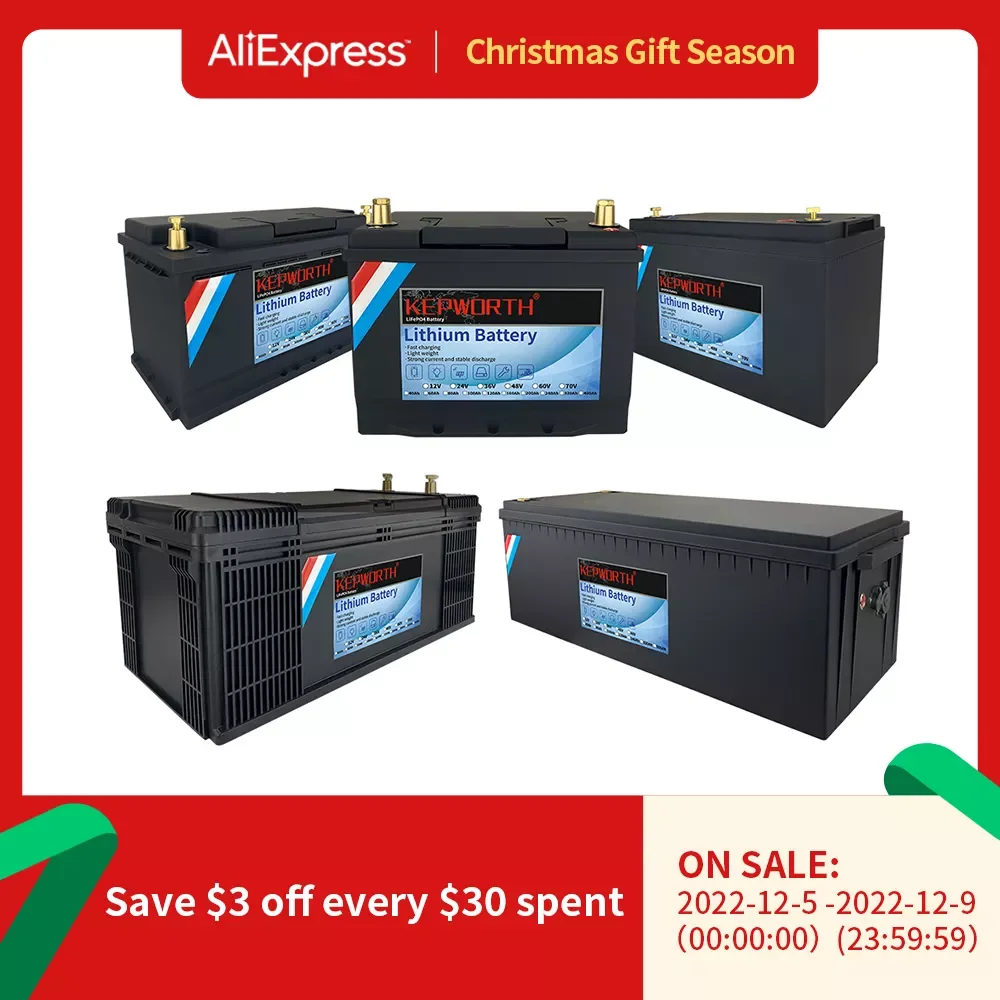 

NEW2023 12V 40 60 80 100 120 200Ah LiFePO4 Аккумуляторный блок с улучшенной литиевой силой BMS Гольф-мобиль 6000 циклов RV Campers Off-Roa