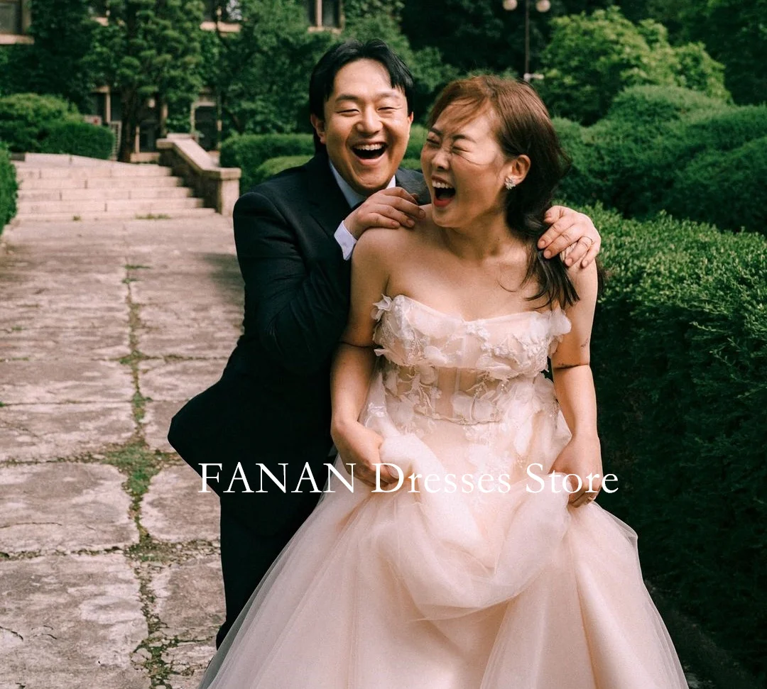 Женское свадебное платье FANAN без бретелек винтажное фатиновое трапециевидной