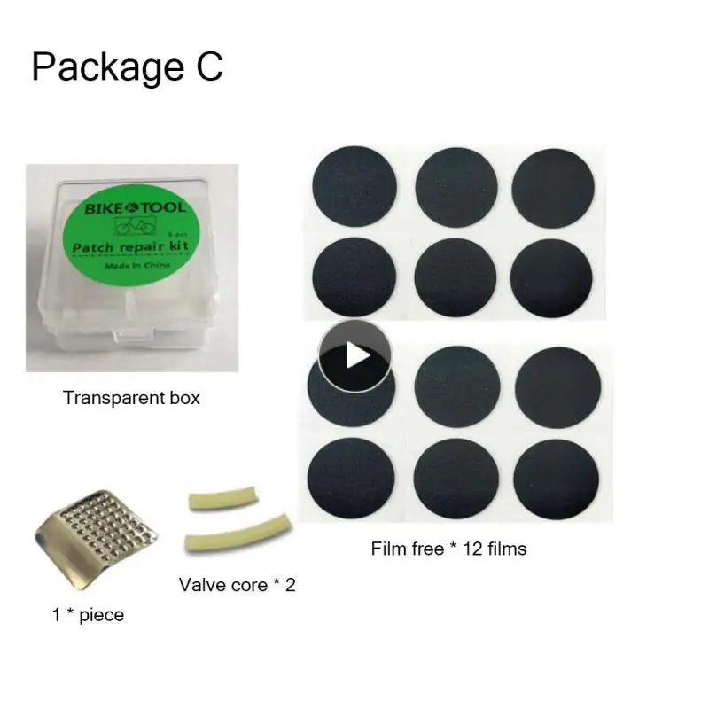 

Bicycle Tire Repair Kit Mountain Bike Tire Inner Puncture Repair Tools Kit Round Rubber Tyre Patches No Glue Bike Accessories