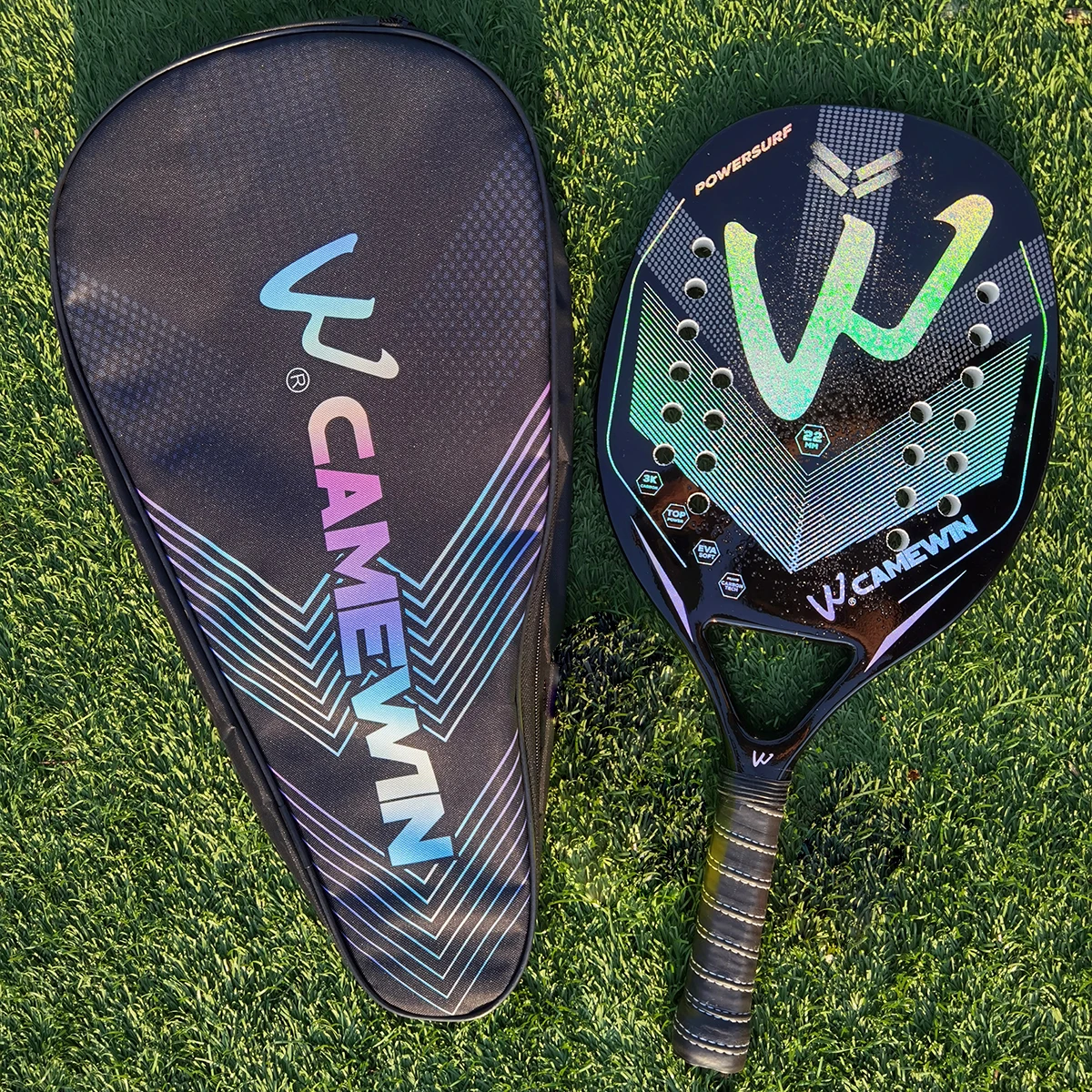 

Camewin New 3K Carbon Fiber Beach Tennis Racket Padel Racket Beach Tennis Carbon Fiber Padel with Cover Bag