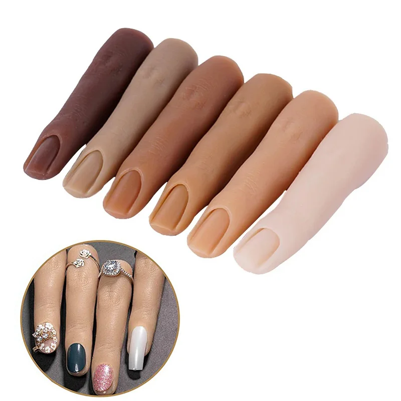 

Силиконовые накладные Пальцы для ногтей, для обучения акриловому маникюру, натуральные наконечники для ногтей, отображение стыков