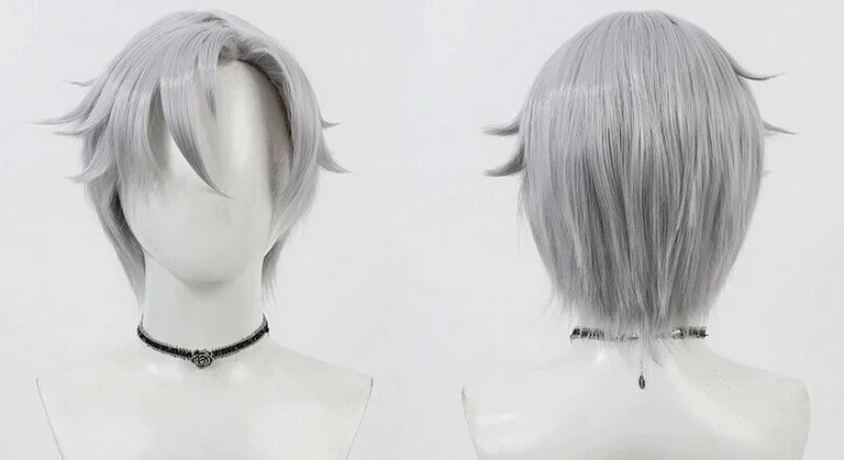 18TRIP Yukikaze Kamina Косплей Парики 30 см Короткие прямые серые синтетические волосы