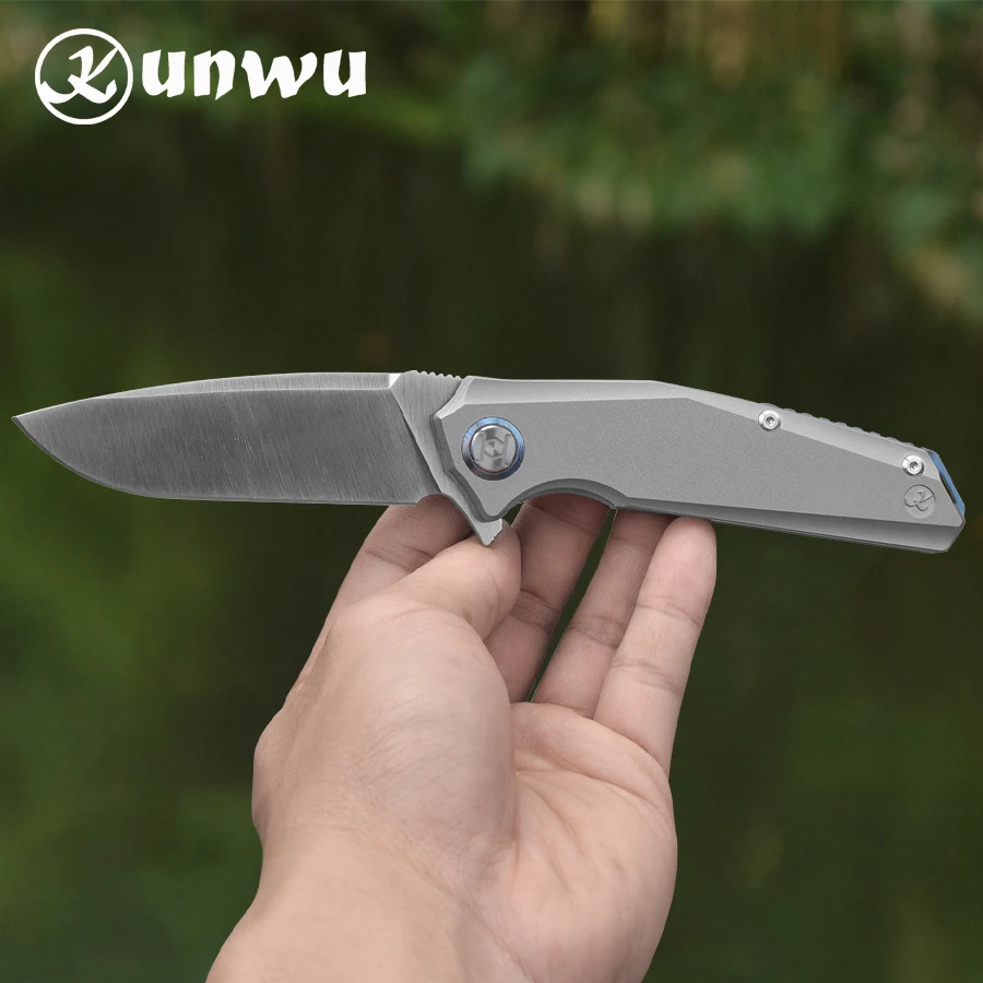 Kunwu Orion2 K701-2 Нож с лезвием M390 и ручкой из титана для нарезания на открытом воздухе, элегантный складной карманный нож для джентльменов и леди.