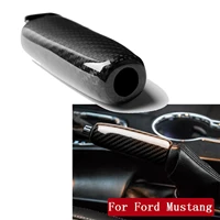 carbon fiber inner central console handbrake trim for ford mustang 2015 2019
