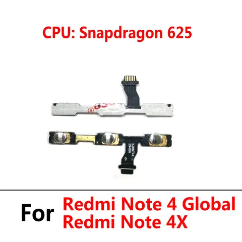 100% Новый оригинальный гибкий кабель для Xiaomi RedMi Note 4 4X pro, кнопки включения/выключения и увеличения громкости