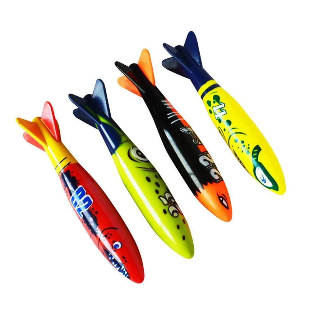 

4Pcs/Set Diving Torpedo Underwater Swimming Pool Playing Toy Outdoor Sport Training Tool for Baby Kids Swimming Toy