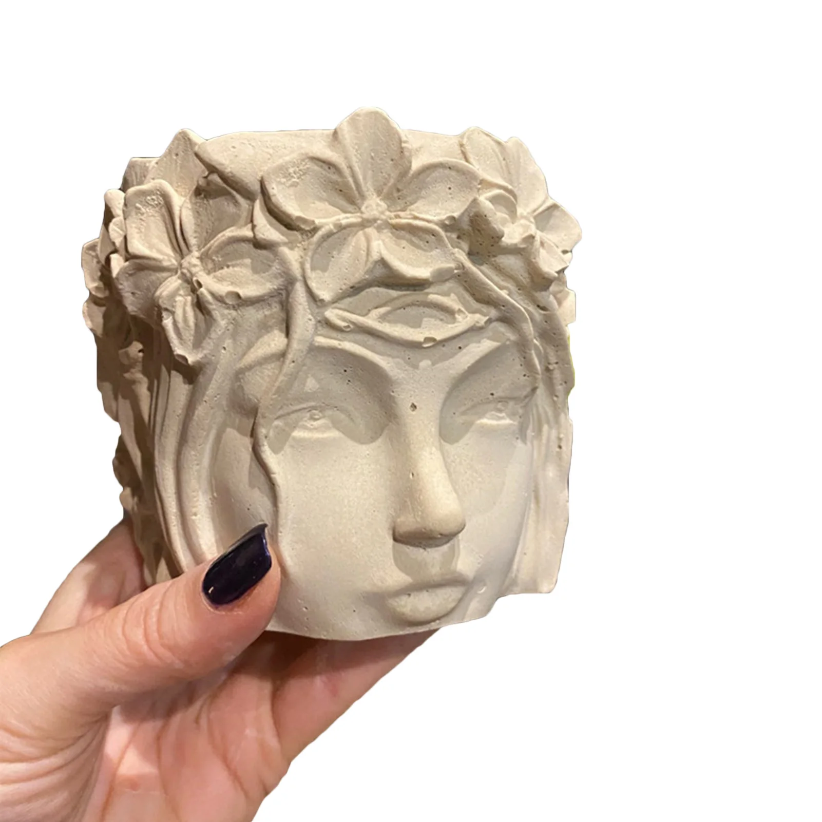 

Beautifull 3D Girl Head Cement Vase Mould DIY Concrete Flower Pot Silicone Planter Molds Garden Vase Making Tools for Home Decor