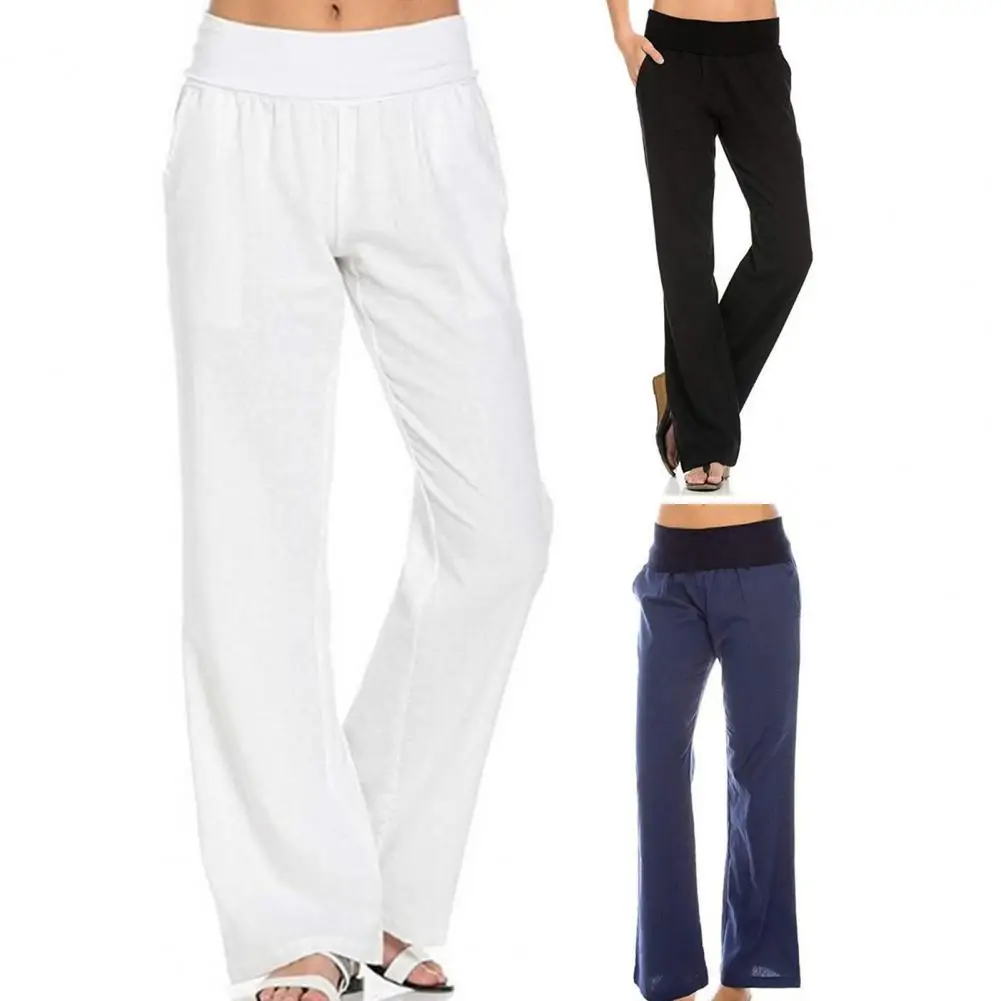 

All-Match Pure Colors Loose Straight Women Simple Trousers Workwear