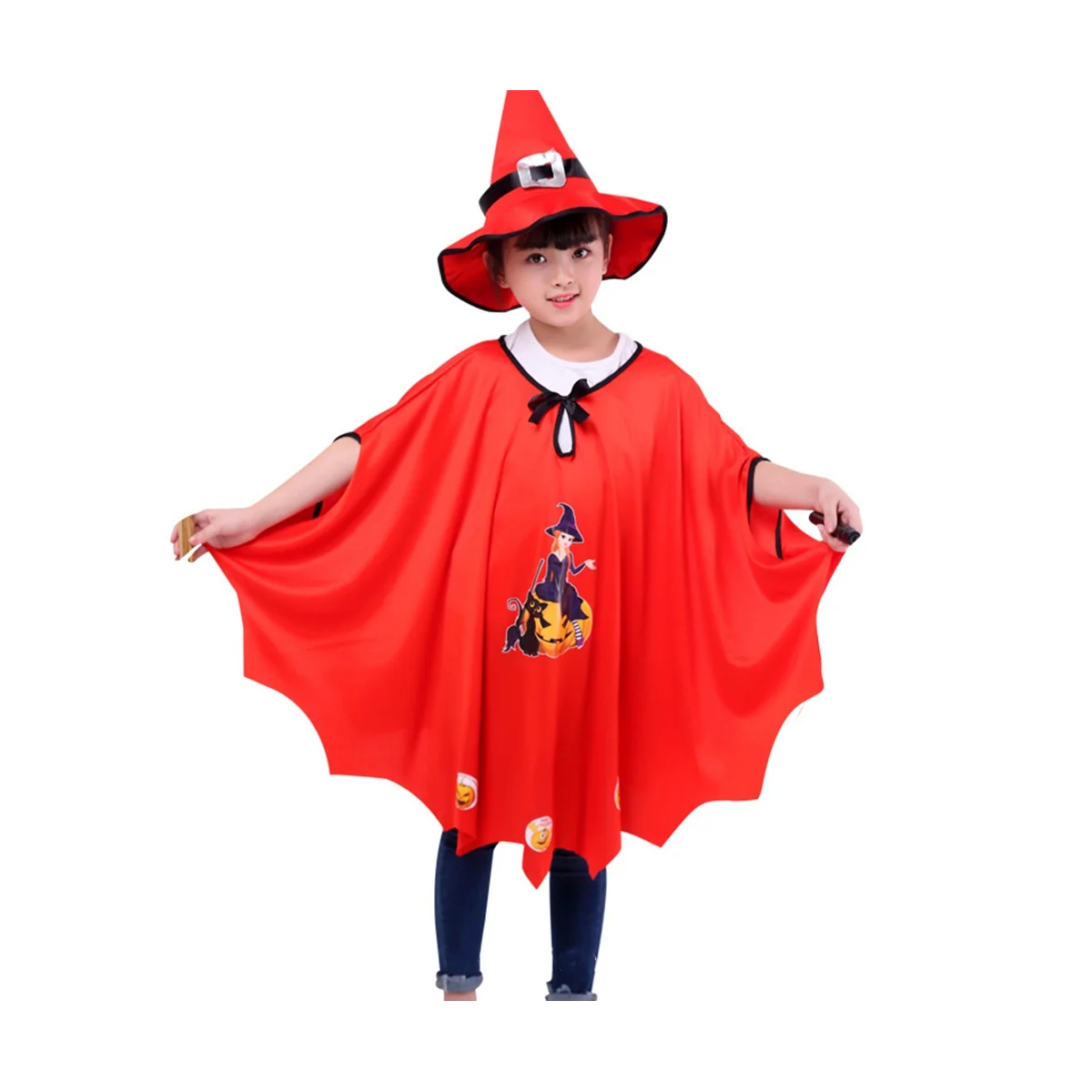 

Halloween Cosplay Witch Costume Children Carnival Vestidos Party Witch Fancy Dress Clothing Baby Girl Boy Red