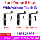 Оригинальная материнская плата для iPhone 8 Plus 8 Plus, материнская плата с Touch ID 64256 ГБ, обновленная материнская плата с поддержкой