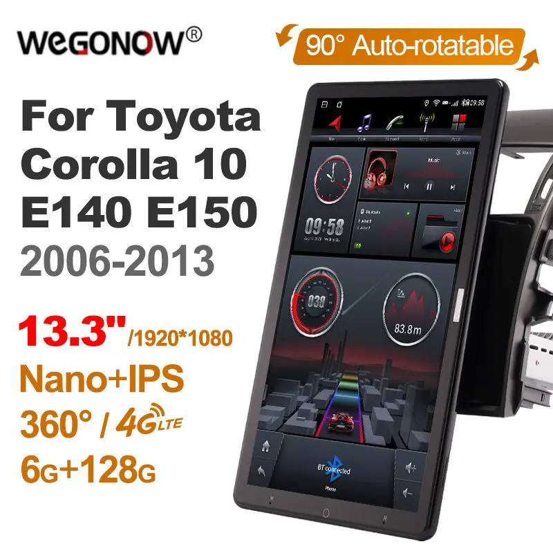 

TS10 Android10.0 Ownice Car Radio Auto for Toyota Corolla 10 E140 E150 2006-2013 13.3'' No DVD support Quick Charge 1920*1080
