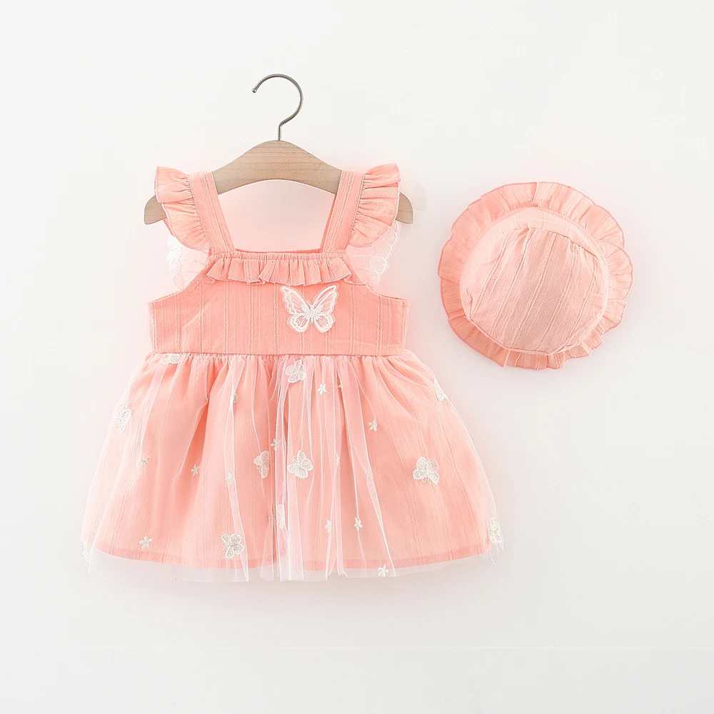 

Летний комплект одежды для маленьких девочек, пляжные платья для малышей, Сетчатое платье принцессы с милыми крыльями бабочки и оборками на...