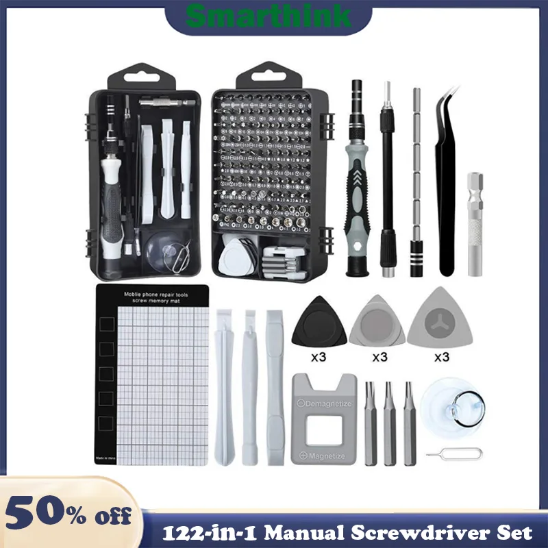 

122-in-1 Manual Screwdriver Repair Kit Disassembly Screwdriver Set Smartphone Game Console Clock Disassembly Tool for DIY Tool