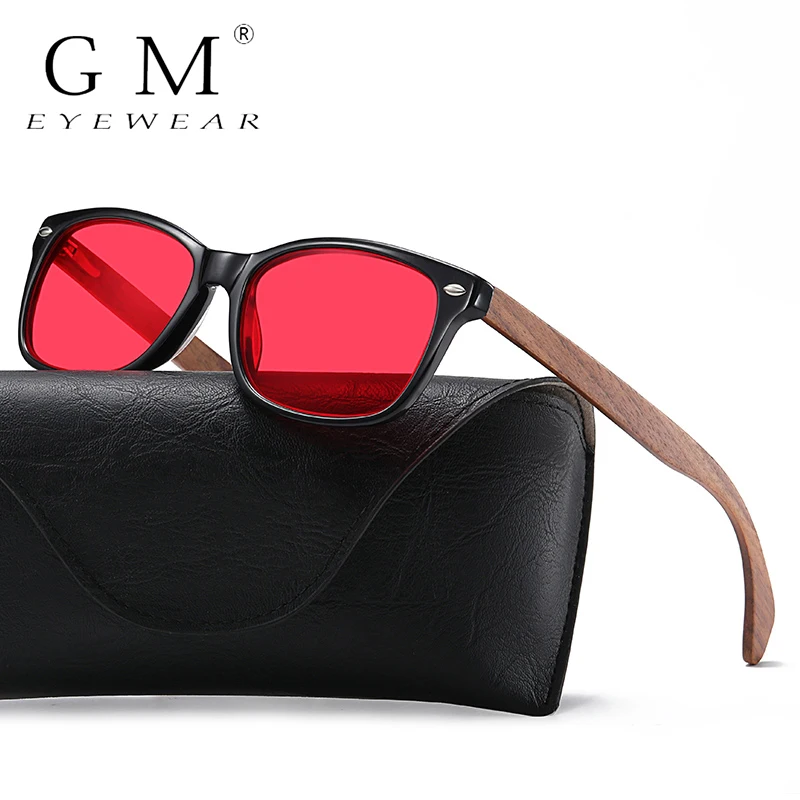 GM 2023Red Green Wooden Color Blind Glasses Women Men Corrective Examination Drawing Sunglasses Colorblind Working Eyewear GM106