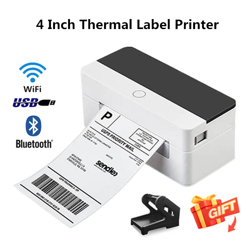 D463B Shipping Label Maker Express Waybill Sticker USB Bluetooth 4 Inch Thermal Barcode Printer For Windows MAC OS Android IOS