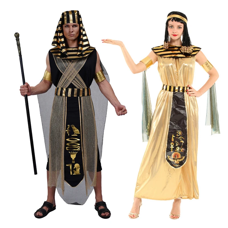 High Quality Purim Men's Pharaoh Cleopatra Costume Cosplay Egypt Egyptian Outfits for Adult Halloween Costumes