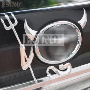 Автомобильный Стайлинг ПВХ 3D Дьявол Стиль Серебряный Забавный автомобильный стикер для Volkswagen Skoda BMW Volvo Opel Nissan Benz Toyota Hyundai Chevrolet