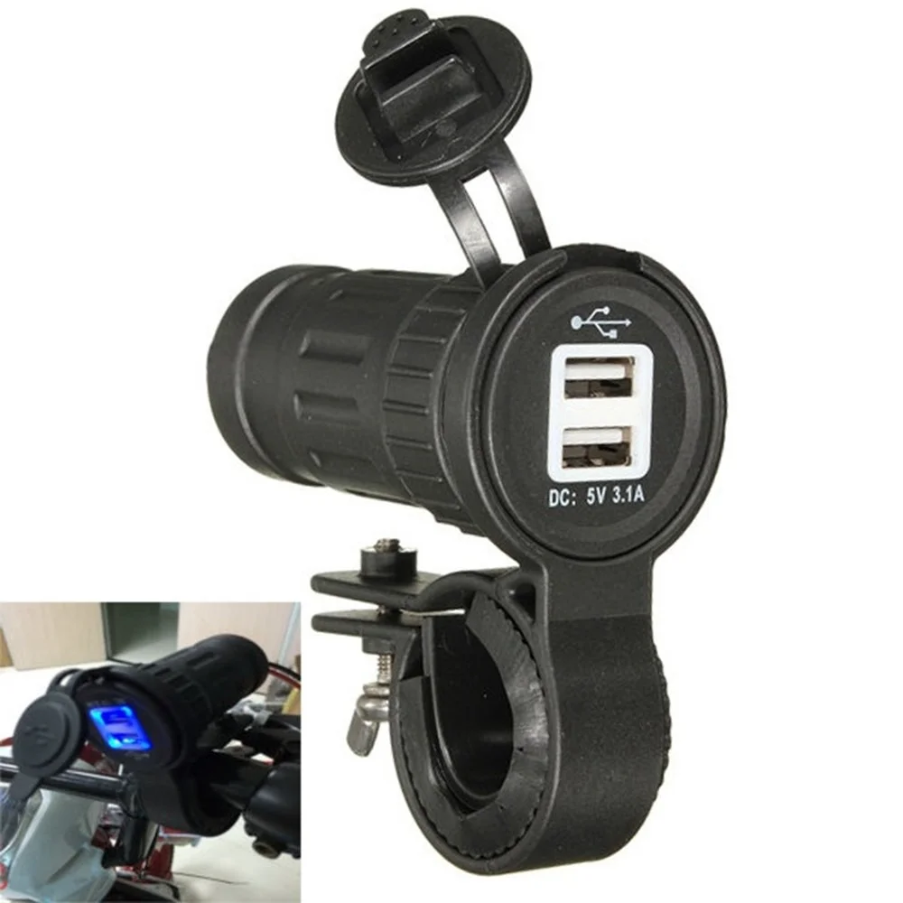 

Universal 12/24V Dusl USB 2.1A+1A Cigarette Charger Adapter Motorcycle