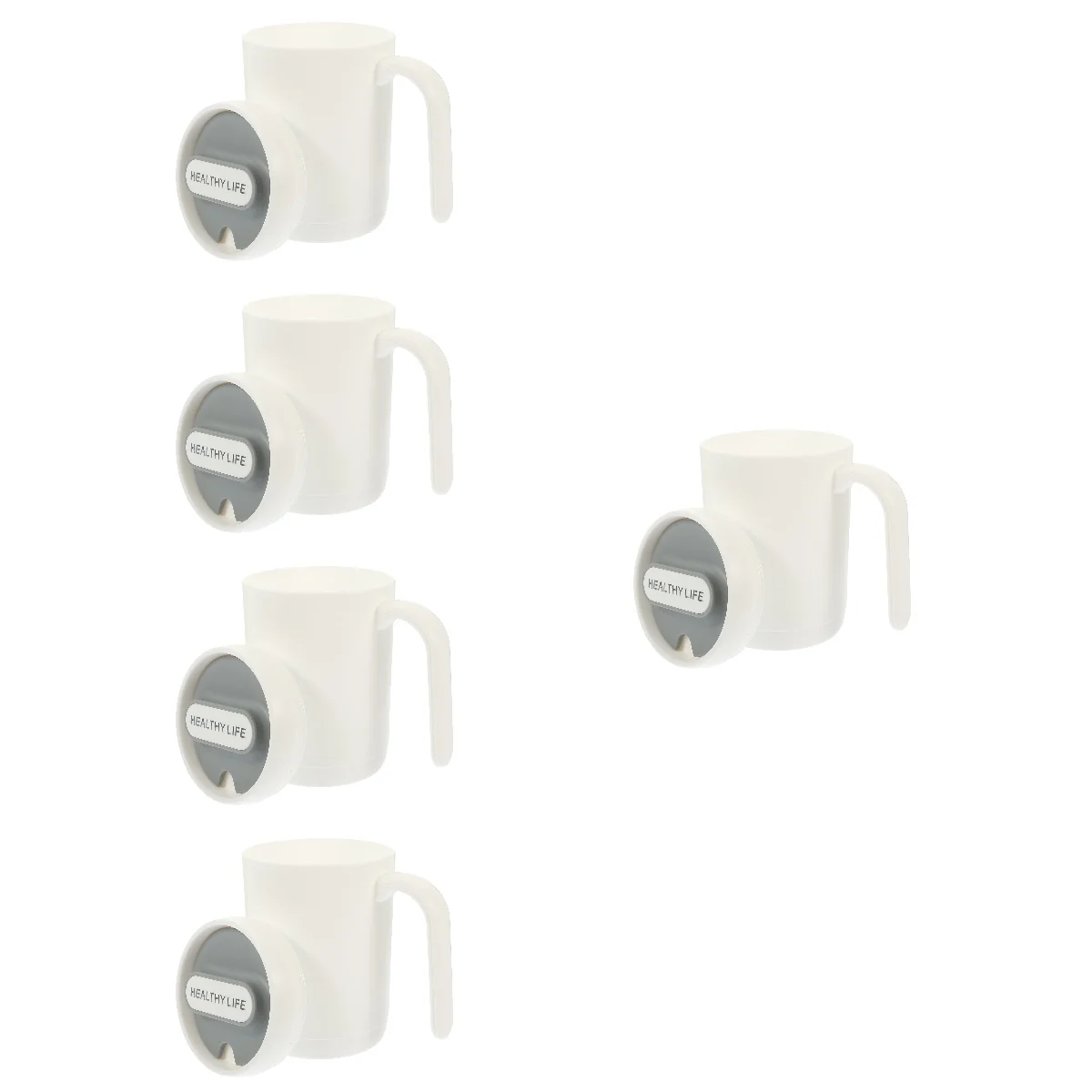 

5pcs Portable Cup Camping Cup Stainless Steel Mug Sealing Coffee Mug Household Cup with Lid