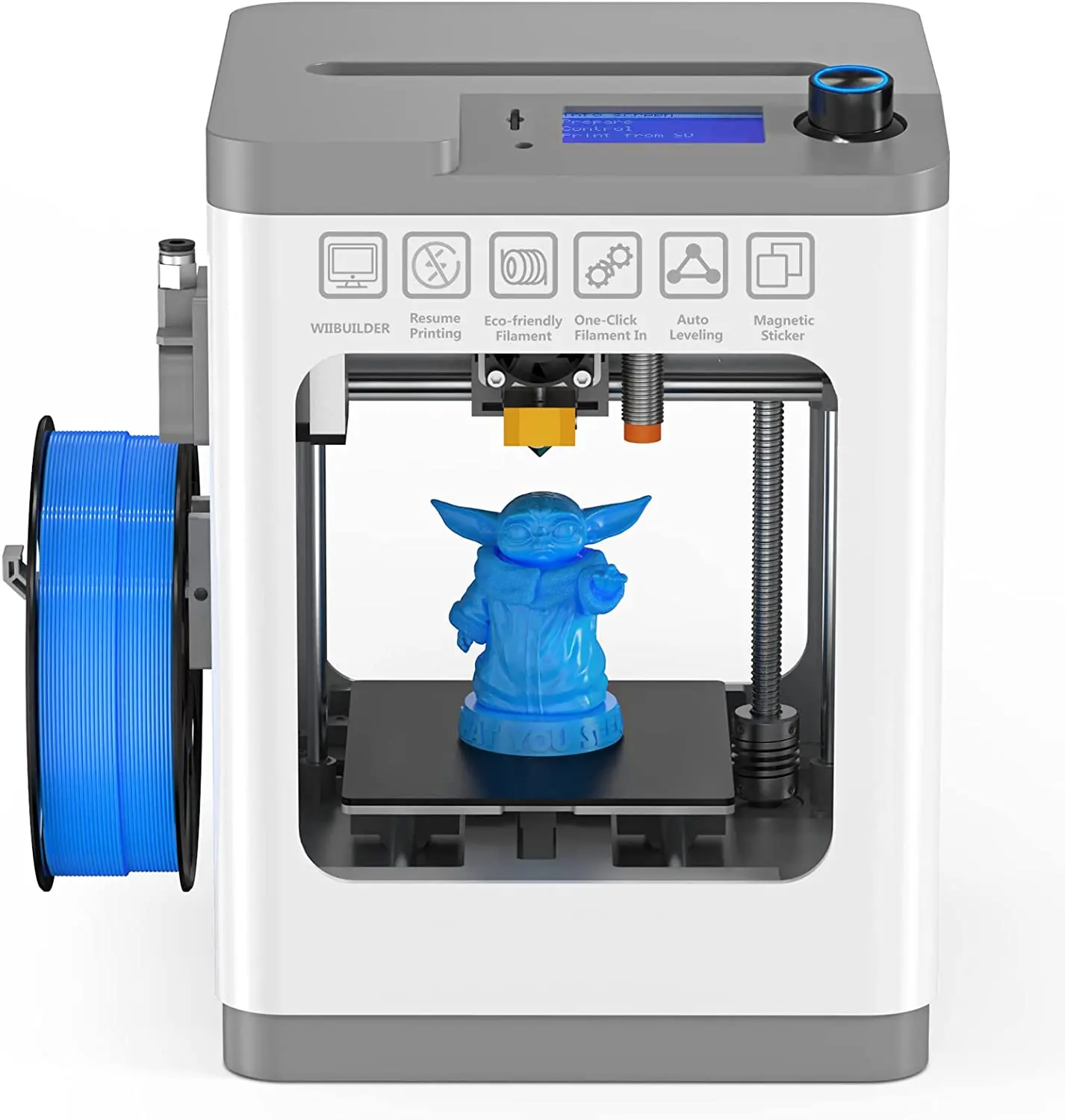 

2023 WEEFUN мини 3D-принтер, FDM 3D-принтер с функцией возобновления печати, краткое руководство, полностью собранный, самовыравнивающийся,