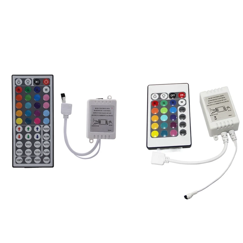 

Hot 1 Pcs 44Key IR Remote Controller For RGB 5050 LED Light Strips & 1 Pcs LED RGB Controller Control IR FB 24 Keys White