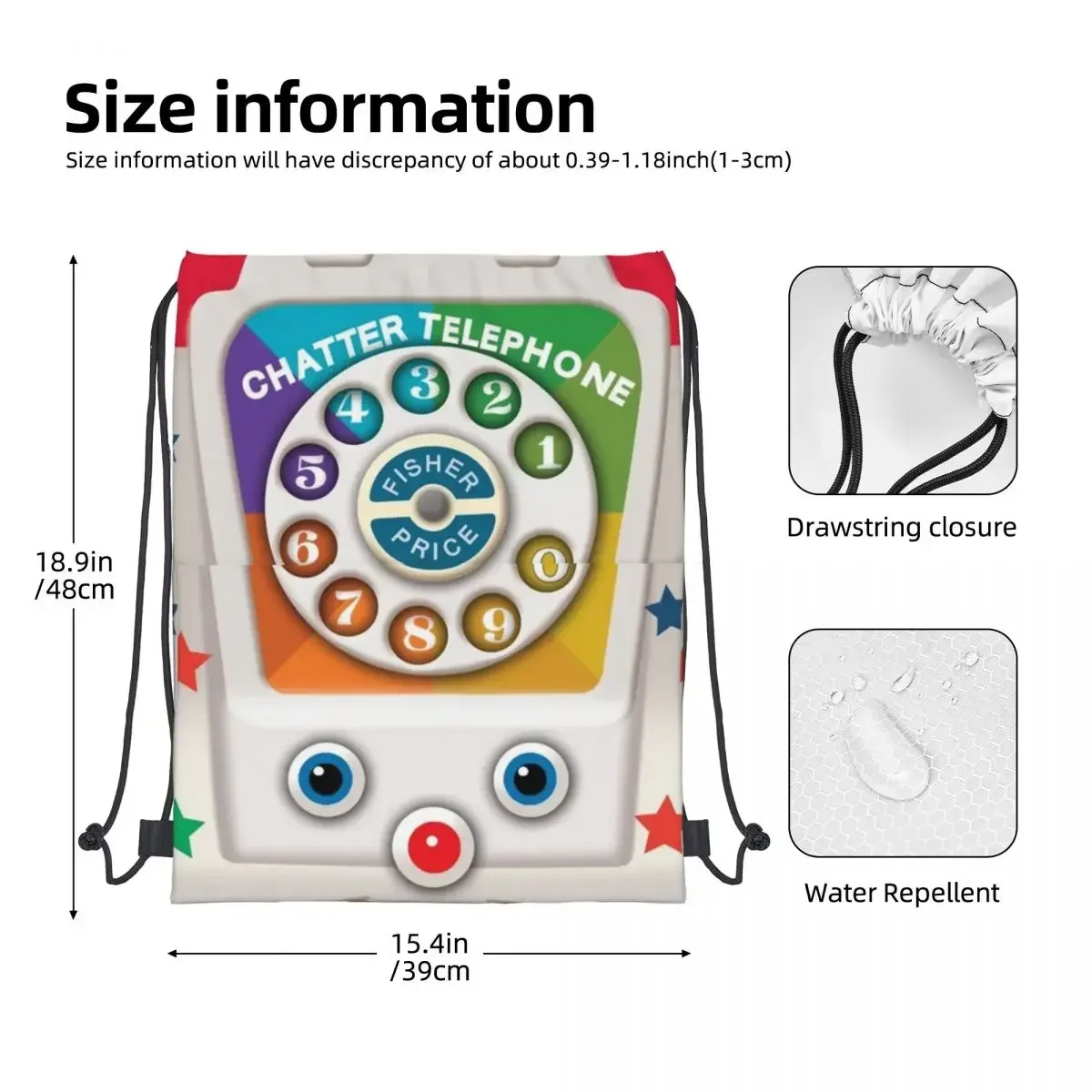 Рюкзак на шнурке сумка через плечо для телефона и игрушек молнии спорта