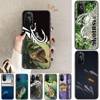 fashion interesting fishing clear phone case for huawei honor 20 10 9 8a 7 5t x pro lite 5g black etui coque hoesjes comic fas
