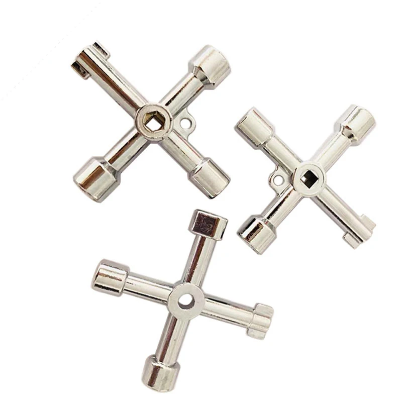 

Universal Cross Multi Function Key Electrical Cabinet Key Triangle Wrench 5 In 1 Train Electrical Elevator Cabinet Valve Alloy