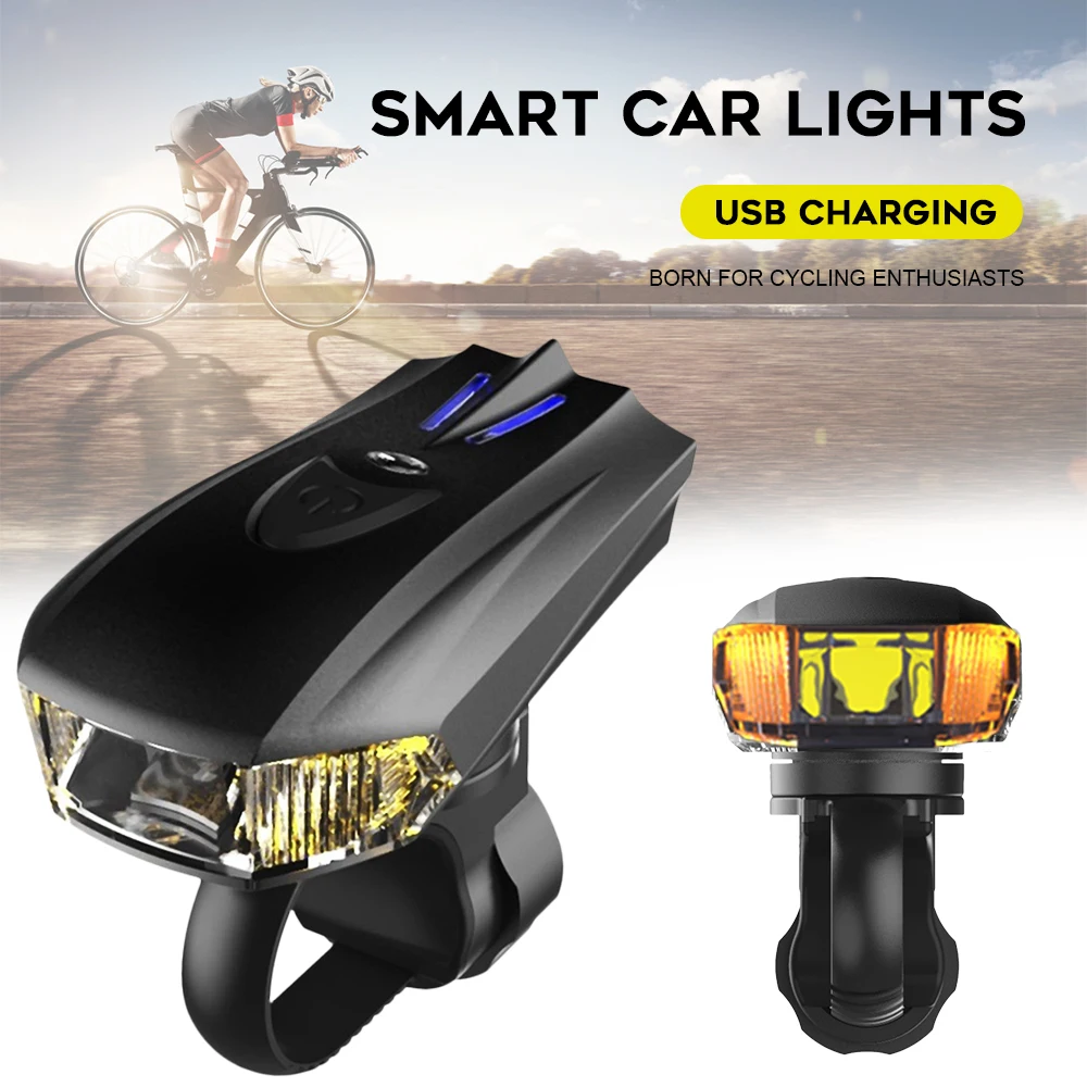 

Flashlight For Bicycle Smart Vibration Sensing Bike Light USB Rechargeable MTB Front Lamp Cycling Headlight Bike Accessories