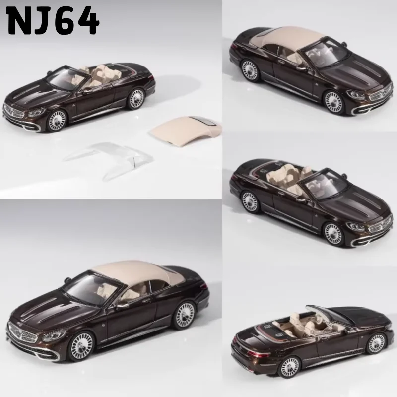 Фото В наличии 1:64 HEC Ханчжоу, ограниченная серия Maybach S650 Cabrio, литая под давлением миниатюрная модель автомобиля из сплава, фигурка для взрослых №1