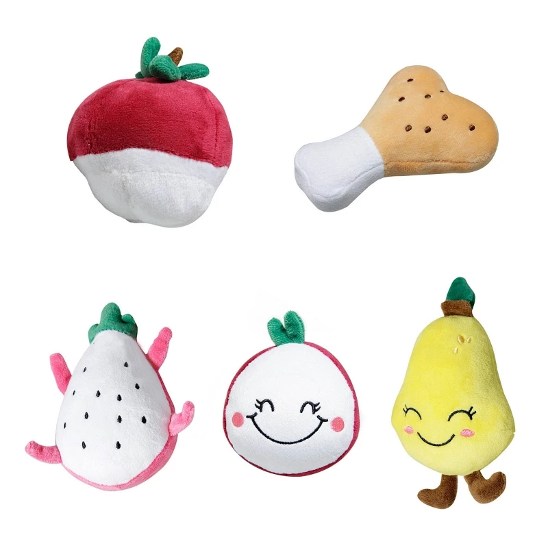 

Stuffed Dog Toys Squeak Plush Cute Shape Dog Toy Interactive Soft Chew Toys