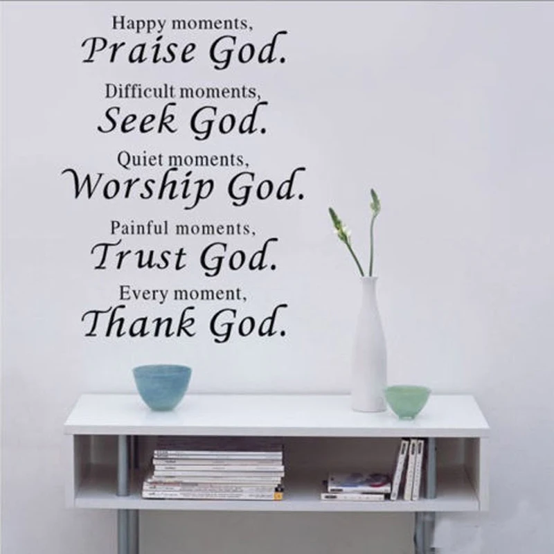 

Praise God Wall Sticker Bible Verses Wall Decal Christian Home Decor Bedroom Living Room Decoration Religious Art Mural