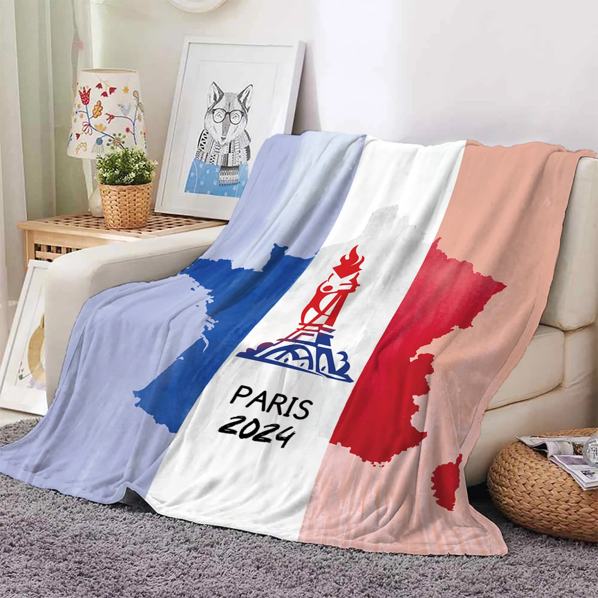Парижское спортивное одеяло из искусственной кожи мягкое и удобное для