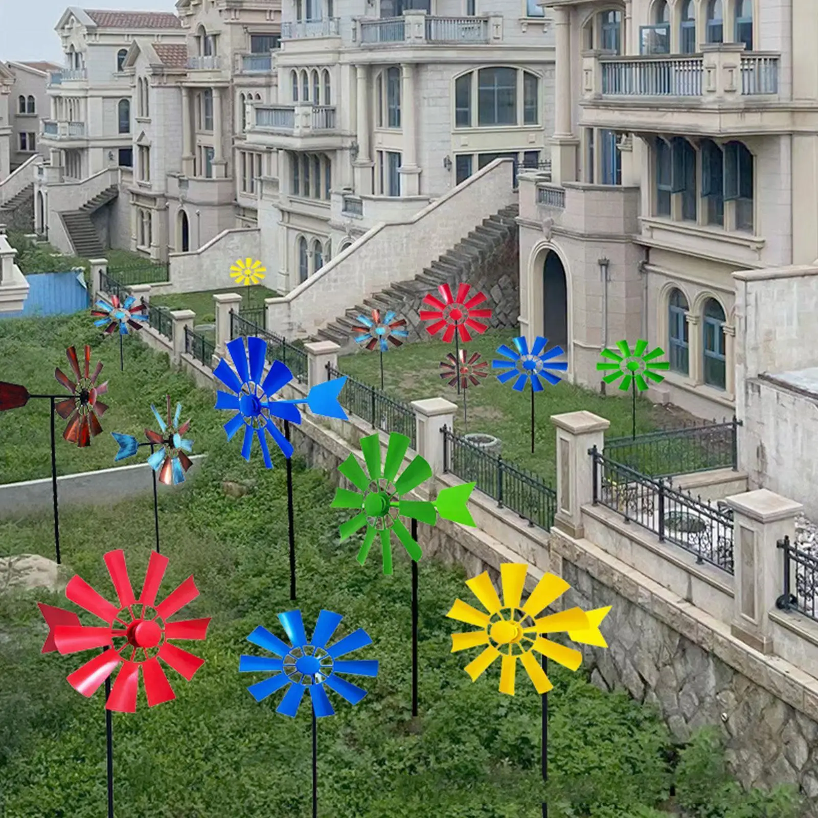 

Мельница Iron Art для сада, уличная мельница для сада, с подвижным колесиком, для внутреннего двора, для ветряной мельницы, декор для улицы, вращ...