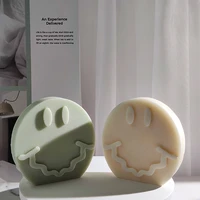 large smiley candle silicone mould cute round face aromatherapy handmade soap resin ice baking mould diy gift making home decor