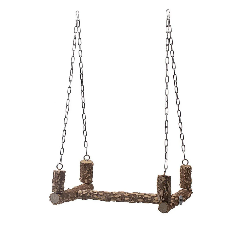 Parrottoy Cage Bird Perch Chewing Wood Rack Swing Wooden Cockatiel Stick Lovebird Teething Hanging Perches Birdcage Stands Stand