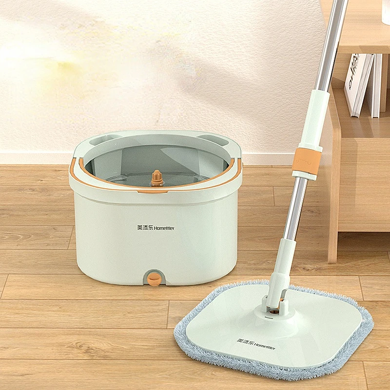 

Household Spin Mops With Bucket Dry And Wet Use Mop Wash Floor Hand Free Lazy Home Cleaning Tools Microfiber Mop Pad Flat Mop