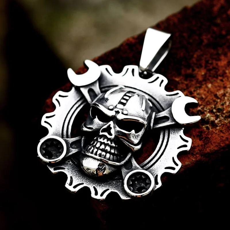 Крутая Тяжелая велосипедная цепь подвеска в виде черепа для мотоцикла двигателя