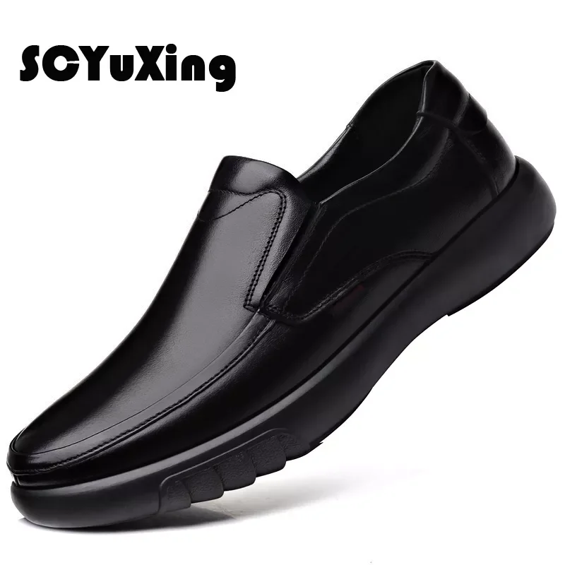 

NEW IN 2022 Men's Genuine Leather+Microfiber Leathe shoes 38-47 Soft Anti-slip Rubber Loafers Man Casual Leather Shoes