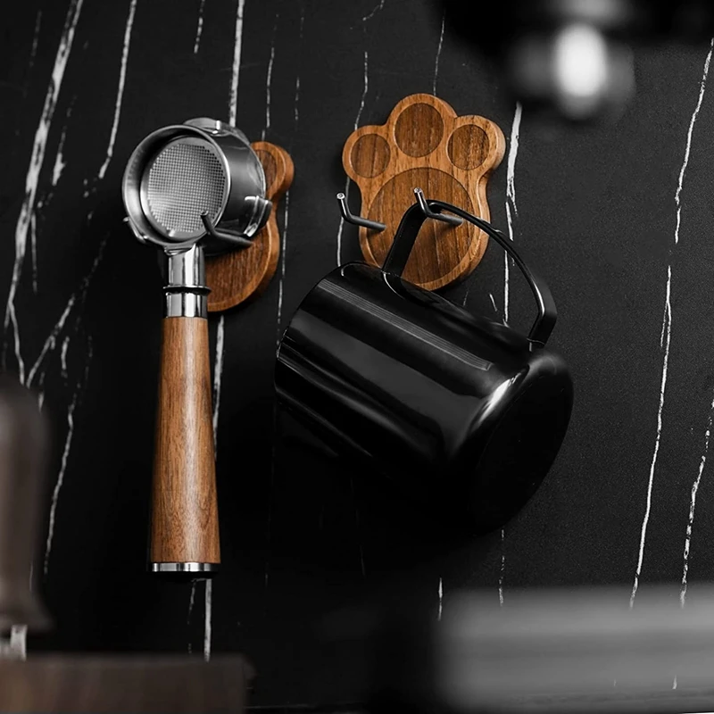 Подвесной стеллаж для хранения в форме милой медвежьей лапы из орехового ореха с