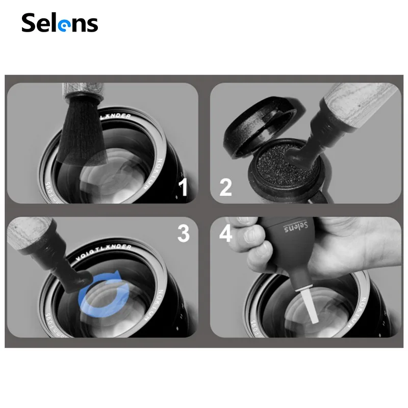 Selens Retractable Lens Cleaner Pen Camera Cleaning Brush For Phone Headset DSLR VCR DC Camcorder For Canon For Nikon For Sony enlarge