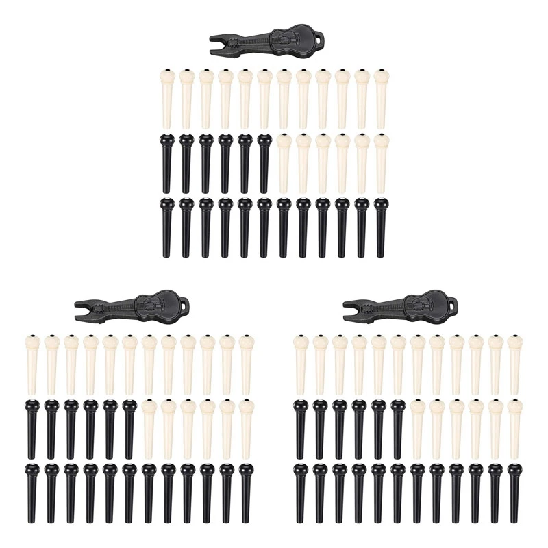 

Ходовой товар, 3C-108 шт., штифты для акустической гитары, колышки белого и черного цвета с 1 шт., съемник для мостового штифта в гитаре