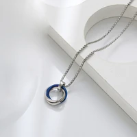 customized stainless steel circle necklaces for men women personalized pendant necklace jewelry valentines day birthday gift