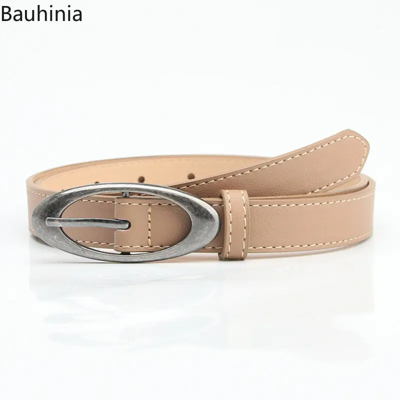 Bauhinia Casual Versatile Alloy Buckle Thin Belt 106cm Personality Decorative Women Jeans Pin Buckle Belt