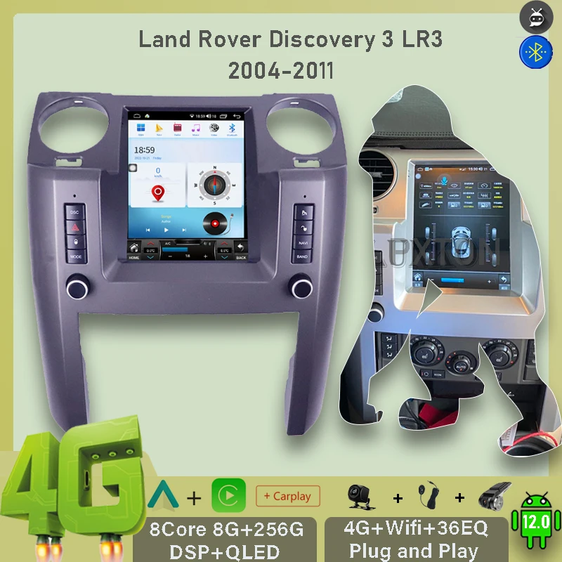 

Pxton For Land Rover Discovery 3 2004 - 2009 Android Car Radio Stereo Tesla Screen Multimedia Player Carplay Auto 256G Bluetooth
