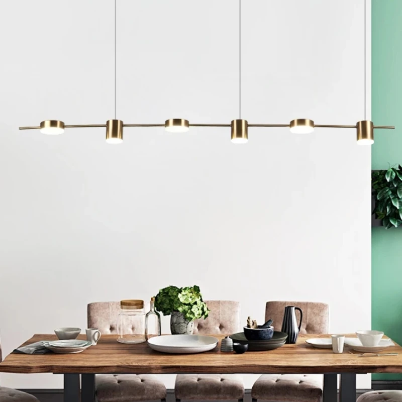 

Nordic Chandelier Lighting Long-Shaped Restaurant Pendant Lamp Black Gold Led Interior Spotlight Home Study Decor Light Fixtures