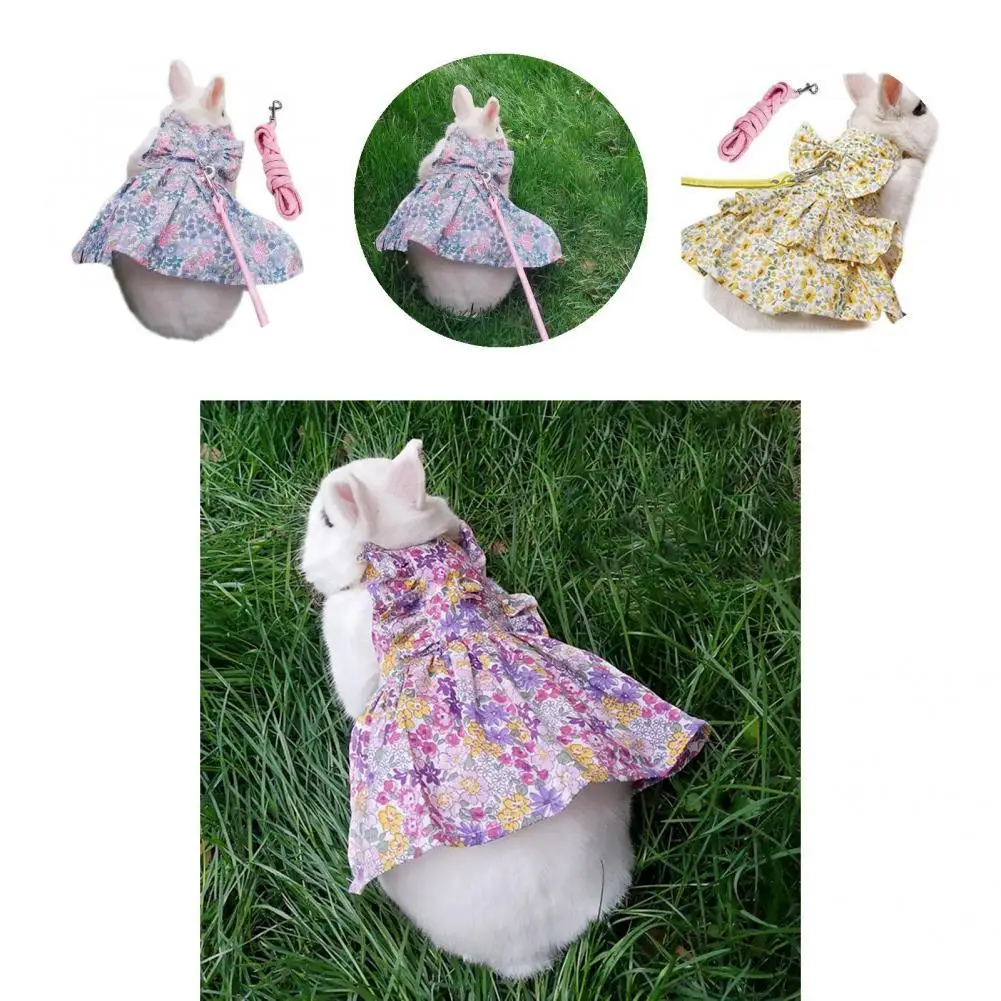

No Pilling Easy Wear Floral Print Bunny Kitten Clothes Pet Accessories